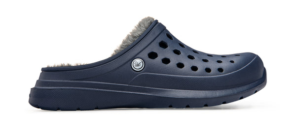Cozy Lined Clog - Navy/Charcoal – Joybees Footwear Canada